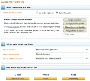 amazon customer service form