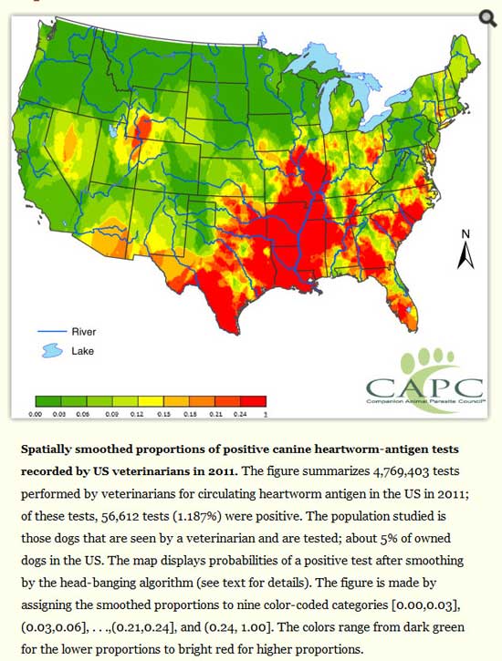 Heartworm Areas In Usa Map - Map