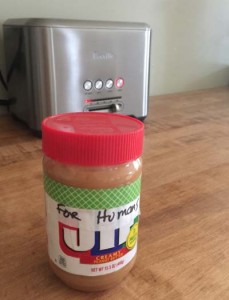 peanut butter jar on counter
