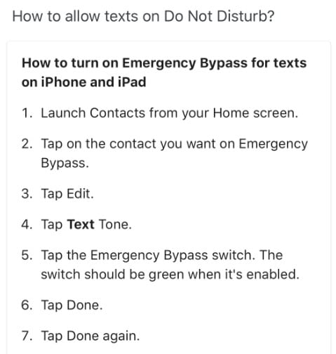 get text messages in do  not disturb instructions