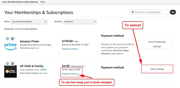 Amazon best sale unsubscribe channel