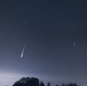 meteor shower image created in Dall-e
