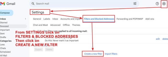 How to Set Up a Filter to Stop Emails from Being Marked as Updates step 2