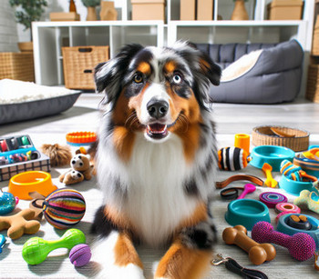 austrailian shepherd sitting among 5 Game-Changing Dog Gadgets