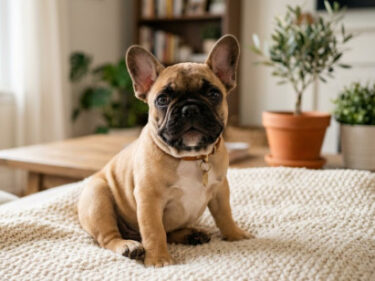 French Bulldog on dogbed