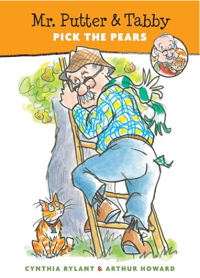 Mr Putter climbing tree to pick pears